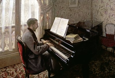 Young Man Playing the Piano, 1876 by Gustave Caillebotte